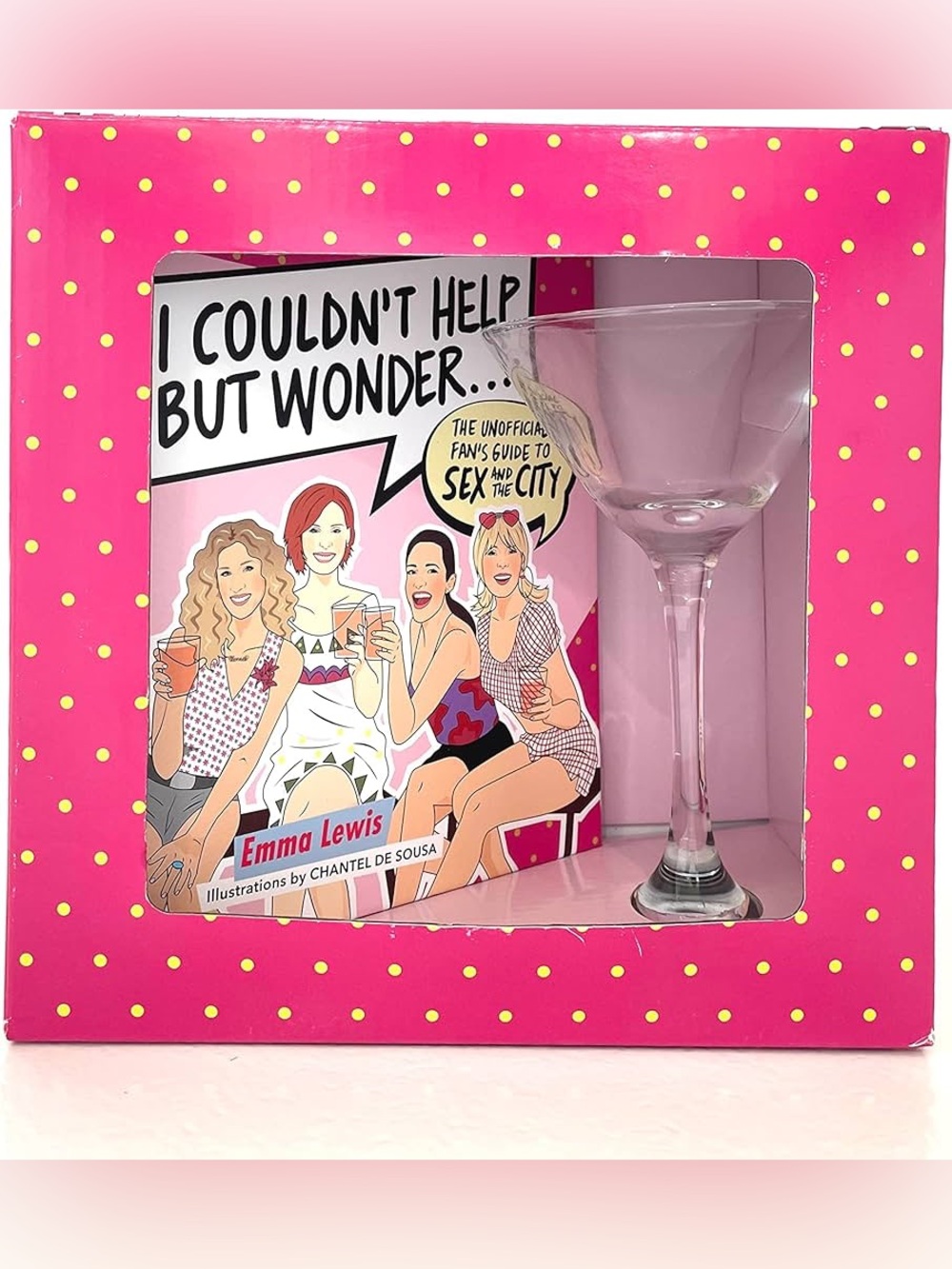 I Couldn't Help but Wonder Book + Martini 
Glass Set by Emma Lewis (Hardcover)